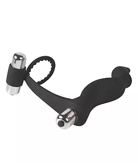 Cock Ring Anal Plug - Black