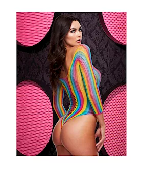Poppy Rainbow Stripe Lace Up Teddy