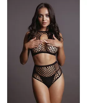 Duo Net Key-hole Bra Set 