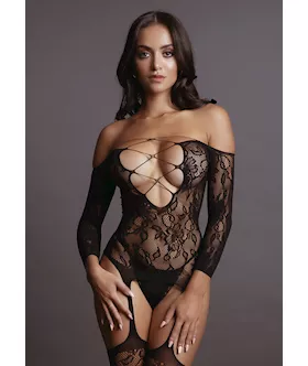 Criss Cross Neck Bodystocking 