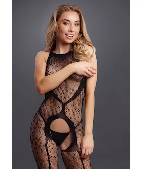 Crotchless Leopard Bodystocking  