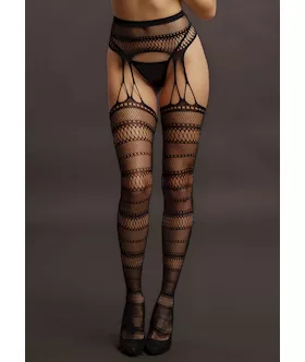 Suspender Striped Pantyhose  
