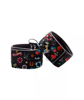 Printed Ankle Cuffs - Old School Tattoo Style  