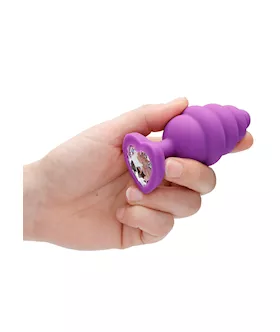 Extra Large Ribbed Diamond Heart Plug
