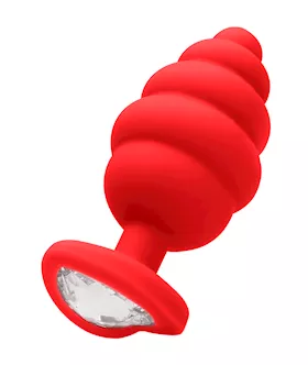 Extra Large Ribbed Diamond Heart Plug