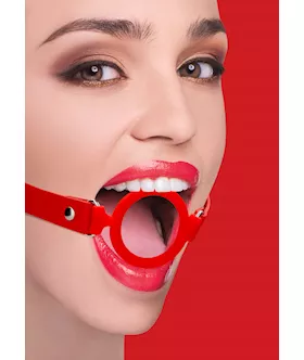 Silicone Ring Gag - With Leather Straps 