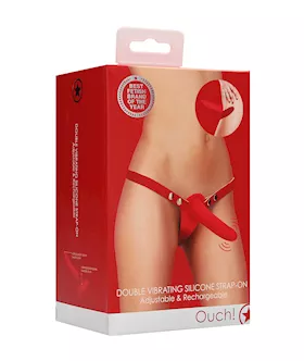 Double Vibrating Silicone Strap-on - Adjustable 