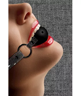 Breathable Ball Gag - With Roughened Denim Straps 