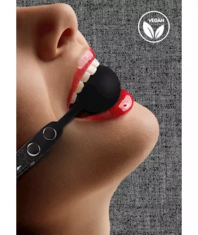 Silicone Ball Gag - With Roughened Denim Straps 