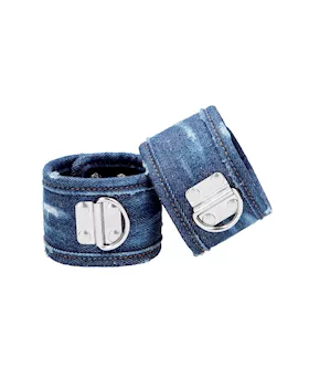 Denim Ankle Cuffs - Roughened Denim Style 