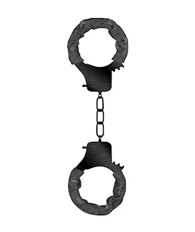 Denim Metal Handcuffs - Roughened Denim Style 