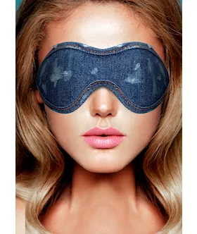 Denim Eye Mask - Roughened Denim Style 