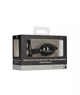 Diamond Butt Plug With Handle - 3 Inch