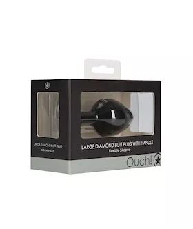 Diamond Butt Plug With Handle - 3.4 Inch