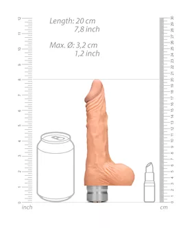 Realistic Vibrating Dildo With Balls - 7 Inch