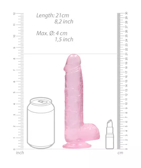 Realistic Dildo With Balls - 8 Inch