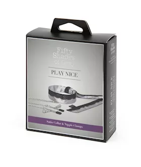 Fifty Shades Of Grey Play Nice Satin And Lace Collar And Nipple Clamps
