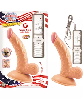 Nass Toys All American Mini Whoppers Vibrating Curved Dong  5 Inch