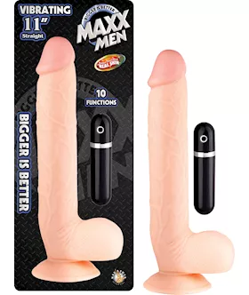 Maxx Men Vibrating Straight Dong - 11 Inch