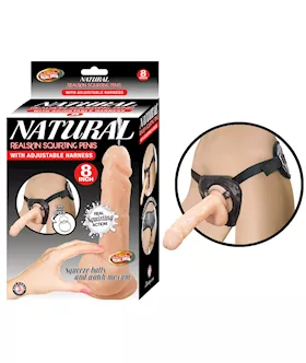 Nass Toys Realskin Squirting Penis with StrapOn Harness  85 Inch