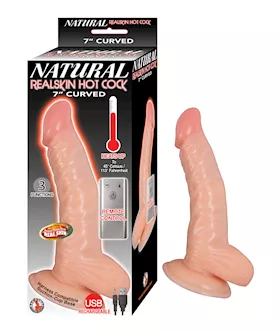 Nass Toys Real Skin Hot Cock Curved Dildo  7 Inch