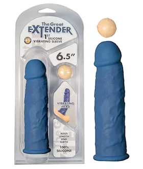 The Great Extender Silicone Vibrating Sleeve - 6.5 Inch
