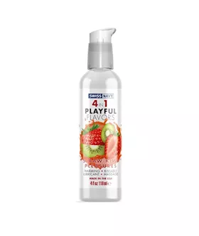 Swiss Navy 4-in-1 Playful Flavours Lubricant - Straw-kiwi Pleasures - 118ml