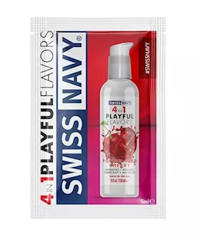 Swiss Navy 4-in-1 Playful Flavours Lubricant - Wild Cherry - Sampler - 5ml