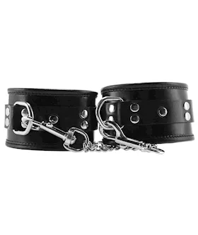 Rouge Leather Padded Wrist Cuffs