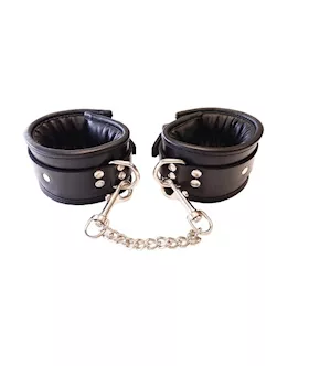 Rouge Leather Padded Ankle Cuffs