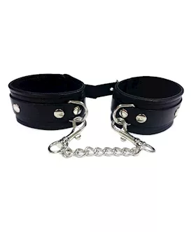 Rouge Plain Leather Wrist Cuffs