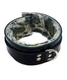 Rouge Leather Faux Fur Collar