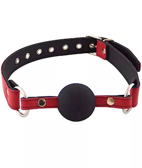 Rouge Leather And Rubber Ball Gag