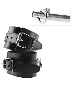 Rouge Adjustable Steel Leg Spreader Bar With Leather Cuffs