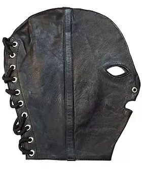 Rouge Striped Leather Mask