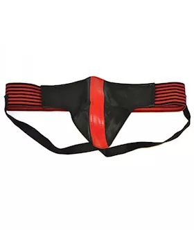 Rouge Striped Leather Jockstrap
