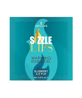 Sizzle Lips Blueberry Ice Pop Warming Gel  Single Use Packet