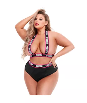 Queen Bee Logo Strap Bra and Panty Set