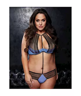 Keyhole Satin and Lace 2 Piece Set