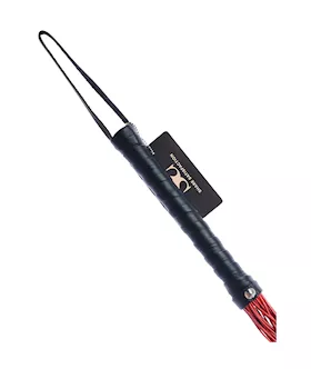 Bound X Leather Cord Flogger With Calfskin Handle