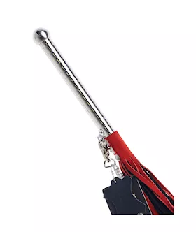 Bound X Suede Flogger With Thin Metal Handle And Chain