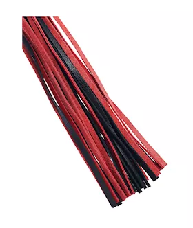 Bound X Leather Flogger With Spiral Metal Handle