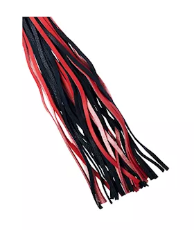 Bound X Calfskin Flogger With Spiral Metal Handle