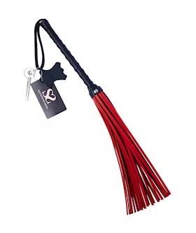 Bound X Saddle Leather Flogger With Lambskin Handle