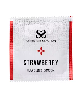 Share Satisfaction Strawberry Flavoured Condom  Single