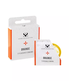 Share Satisfaction Orange Flavoured Condom  3 Pack