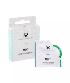 Share Satisfaction Mint Flavoured Condoms  3 Pack