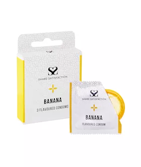 Share Satisfaction Banana Flavoured Condoms  3 Pack