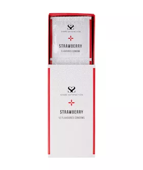 Share Satisfaction Strawberry Flavoured Condom - 12 Pack