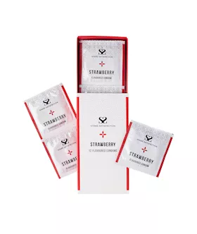 Share Satisfaction Strawberry Flavoured Condom - 12 Pack